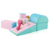 Costzon 5 Pieces Climbing Toys for Toddlers, Soft Foam Block Play Structures Infants Climbers for Child Development, Waterproof 