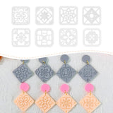 Xaekicr 8PCS Tile Pattern Polymer Clay Cutters Set - Mediterranean Geometric Clay Cutters and Textured Molds, Clay Tools for Pol