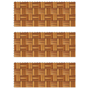 'Vidaxl Decking Tiles - Weather-Resistant Acacia Wood For Indoor Or Outdoor Use - Interlocking, Non-Skid, Easy Assembly, Set Of 30 - Brown