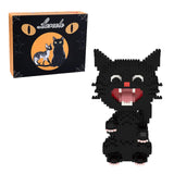 Larcele Micro Building Blocks Set, DIY Mini Building Toy Bricks for Age Over 12 Years, 1188 Pieces KLJM-05 (Black Cat 2)