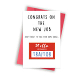 Funny New Job Congrats Card for Coworker or Colleagues or Boss, Naughty Coworker Leaving Cards Gifts for Women Men, Humor Traito