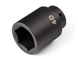 TEKTON 1/2 Inch Drive x 40 mm Deep 6-Point Impact Socket | SID23140