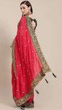Fashion Basket Womens Georgette Maroon Saree With Blouse Piece