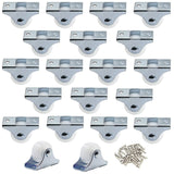 1 Small Caster Wheels,Mlxkell 20pcs Mini Caster Wheels 1 inch Rigid Non Rotating Casters with Metal Top Plate, Hard Plastic Wh