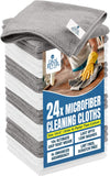 DAN RIVER 24-Pack Microfiber Towels - Ultra Absorbent, lint Free Cloth & Streak-Free for Home, Car & Kitchen - Must-Have Cleanin