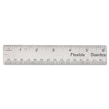 UNV59023 Universal Stainless Steel Ruler w/Cork Back and Hanging Hole