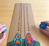 BADORN Rocket Race Counting Board Wooden Montessori Math Toy for Kids | Number Learning with Rocket Theme | Educational STEM B