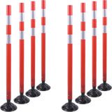 8 Pack Traffic Delineator Post Cones, High Visibility 3M Reflective Tapes, Flexible Spring Post with Detachable Base, for Highwa