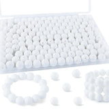 Kovict 200pcs Silicone Beads, 12mm Silicone Beads for Keychain Making, Pens Bracelet Necklace DIY Crafts(White)