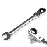 Egofine 21mm Ratchet Wrench Flex Head, Ratcheting Combination Wrench Metric, Industrial Grade Gear Spanner with 12 Point Box End