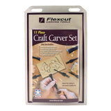 FLEXCUT Carving Tools, Craft Carver Set, 10 Carving Blades and Interchangeable ABS Handle Included (SK107)
