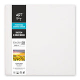 Art Story Paintable Canvas Hard Bound Sketch and Drawing Landscape 12X12 150gsm 50 Plain Sheets|Drawing with Canvas Cover for DI