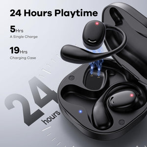 EXECCZO Open Ear Headphones - AirFlow Pro Bluetooth 5.3 Earbud Wireless Earphones Headset for Running and Outdoor Activities wit