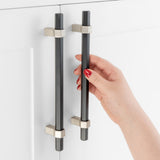 ASKANO 10 Pack 6-1/4 Inch Hole Centers, Black and Nickel Cabinet Pulls Matte Black and Brushed Nickel Cabinet Handles AP1310 Kit