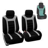 FH Group Car Seat Covers Sports Fabric Pair Set Airbag Compatible Easy Installation Universal Fit for Cars Trucks and SUVs (Gray