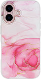 SCORPIFY for iPhone 16 Case [Compatible with MagSafe] with Pink Rose Marble Design, Cute Magnetic Phone Cover for Women Girls, [
