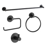 BVL Bathroom Accessories Set 4 -Pieces Matte Black Bathroom Hardware Set Stainless Steel Accessories for Bathroom