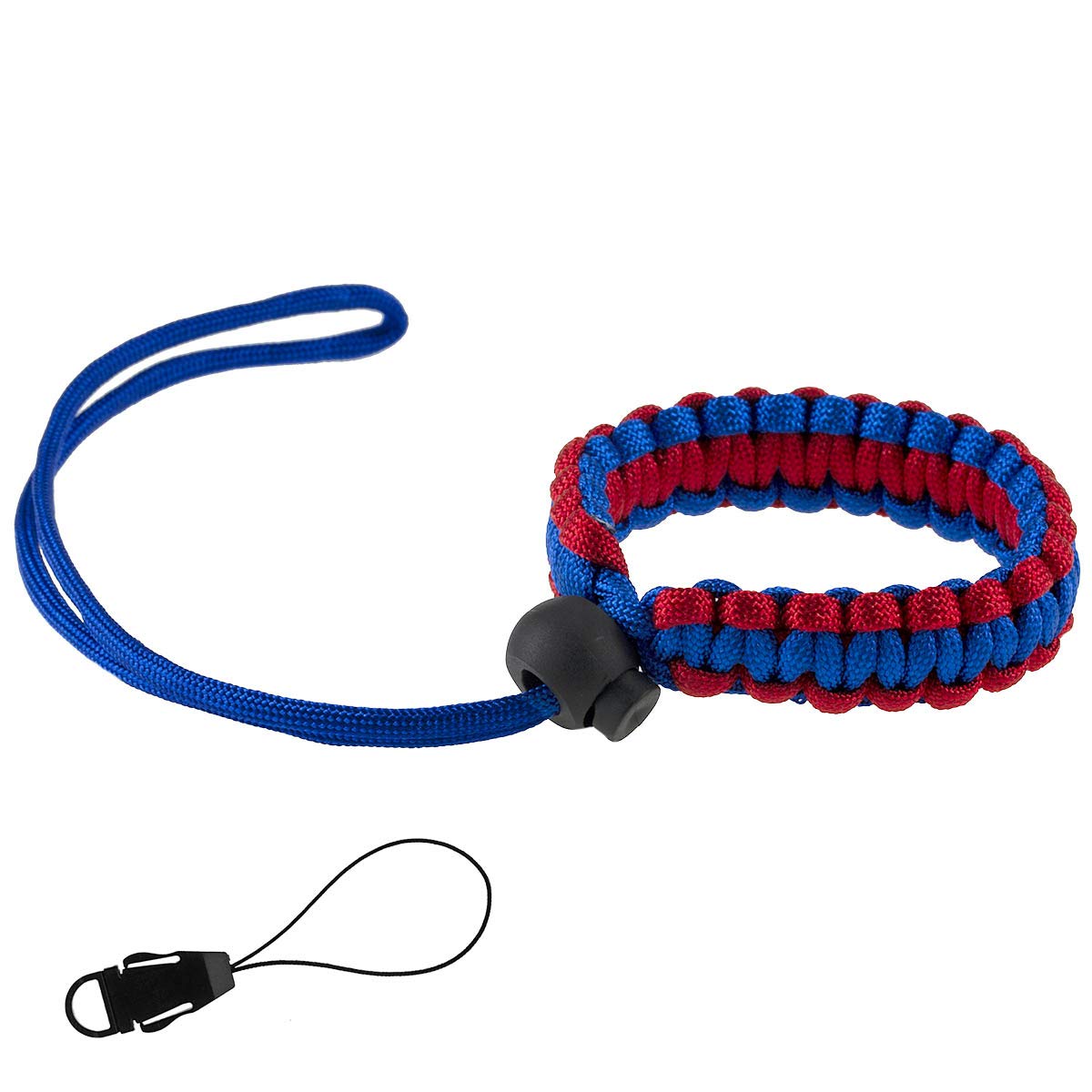 Allzedream Camera Wrist Strap Paracord Bracelet Adjustable for DSLR Binocular Cell Phone (Blue Red)