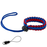 Allzedream Camera Wrist Strap Paracord Bracelet Adjustable for DSLR Binocular Cell Phone (Blue Red)