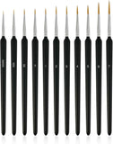 Kryst Detail Paint Brush Set | Miniature Artist Brushes With Ergonomic Wooden Handles | Precision Brushes For Acrylic, Watercolo