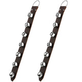 Frienda Hanging Jingle Sleigh Bells 7-Bell Dog Doorbells for Door Knob Faux Leather Belts Dog Training Bells Christmas Decor and