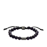 Fossil Men's Galaxy Beads Navy Reconstructed Sandstone Beaded Bracelet