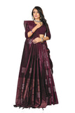 Pujia Mills Womens Banarasi Jacquard Silk Saree with Rich Pallu