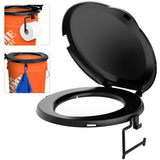 Portable Toilet Seat for 5 Gal Buckets, Camping Toilet with Lid for Adults, Snap-on Toilet Seat for Outdoor, Camping, Hiking, Em