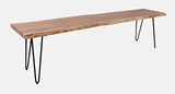 Jofran Nature'S Edge Solid Wood Modern Live Edge Bench For Dining Room Or Bedroom, Natural, 70