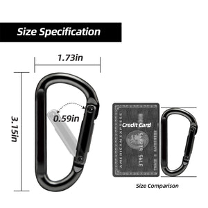 Caribeana Carabiner Clip, 860lbs, 3 Heavy Duty Carabiner, D Ring Hooks - Keychains, Camping, Hiking Accessories, Caribiniers f