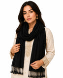 Cashish Kloset WomenS Black Fashion Stole | Soft Feel Lightweight Scarf With Tassel Ends | Perfect For Casual, Ethnic & Formal 