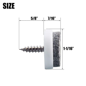 Screw-in Felt Pads - 60pcs 1-1/16 Inch White Furniture Chair Table Glides Pad Floor Protectors for Wooden Legs Feets