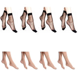 Jasmine & Glory Transparent Net Ankle Summer Socks For Women (Pack Of 8 Pairs) | Ultra Thin Sheer Nylon Hosiery Low Cut Casual S