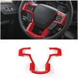 Voodonala Red Steering Wheel Cover Trim for 2015 2016 2017 Ford F150 F250 F350 Super Duty