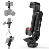 SYNCWIRE Tripod Phone Mount, Universal Smartphone Mount Adapter with 2 Cold Shoe and 1/4 Screw, 360 Rotates and 180 Tilts Adjust