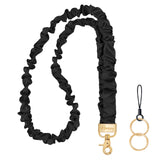 Hovmwey Scrunchie Teacher Lanyards for ID Badges Keys, Cute Long Neck Key Lanyard Straps for Women Card Holder Keychain Wallet(B