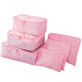 Unique Gadget 6Pcs Packing Cubes Portable Travel Storage Bag Organiser Luggage Suitcase Compression Pouches Luggage Organiser La