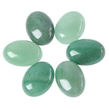 Loveliome 18x25 mm Oval Cabochons Flatback Crystal Healing Stone for Jewelry Making DIY Pack of 6, Green Aventurine