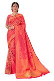 Pujia Mills Women And Girls Banarasi Silk Saree With Blouse Piece (Kumbhi Saree_Rani)