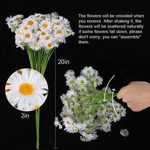 AmyHomie Artificial Flowers, Silk Daisy, Artificial Gerber Daisy for Home Decoration, Artificial Daisy for Wedding Decoration (W