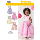 Simplicity 1507 Toddler Girls Formal Dress Sewing Pattern, Sizes 1/23