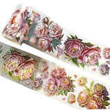 ATORSE 4xPet Washi Tape Decor Label Sticker for Gift Wrap Scrapbooking Supplies Books Red Peony