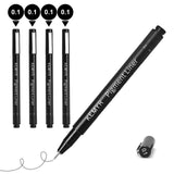KEMYR 4 Micro Fine liner Drawing Art Pens Calligraphy Pens: 0.1mm Size Black Art supplies Waterproof Archival Black Ink Markers 