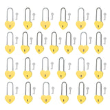 Gradleen 25PCS Single Heart Lock with Key 3.5 Inches,50mm Love Padlock Matte Finish Yellow Metal Love Lock for Lovelock Bridge,C