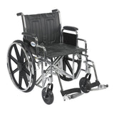 Drive Medical Sentra EC Heavy Duty Bariatric Transport Wheelchair with Detachable Desk Arms and Swing-Away Footrests, Black