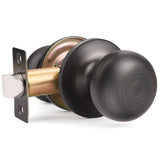 GOBEKOR 1 Pack Passage Door Knobs Interior Oil Rubbed Bronze Keyless Door Knobs Closet Hall Door Knob Round Passage Knob with Lo