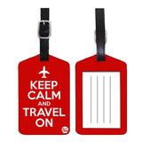 Nutcase Designer Luggage Travel Baggage Tags Single Tag With Name Card Inside Keep Calm Travel On Red