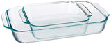 Pyrex 2Piece Basics Value Pack1-Basics 8/2 Dish1-Basics 3 Quart Oblong Bake Dish, 2.2, Clear