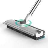 Floor Scrub Brush with Long Handle Length Adjustable, 3 in 1 HeavyDuty Stiff 90 Bristle Floor Scrubber Broom with Squeegee, for