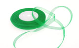 Dxeud Sheer Organza Ribbon (Green, 3/8 x 50 Yards)